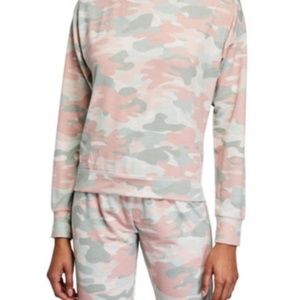 PJ SALVAGE pink and green camo lounge set